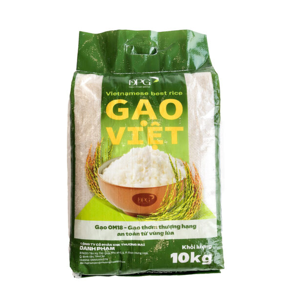 Gạo Việt Hữu Cơ - Gạo Trắng OM18 - 10kg