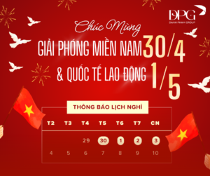 THÔNG BÁO: LỊCH NGHỈ LỄ GIỖ TỔ HÙNG VƯƠNG, GIẢI PHÓNG MIỀN NAM 30/04 & QUỐC TẾ LAO ĐỘNG 01/05
